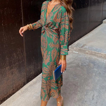 Aveline's Boho Luxe Wrap Dress Casual Chic