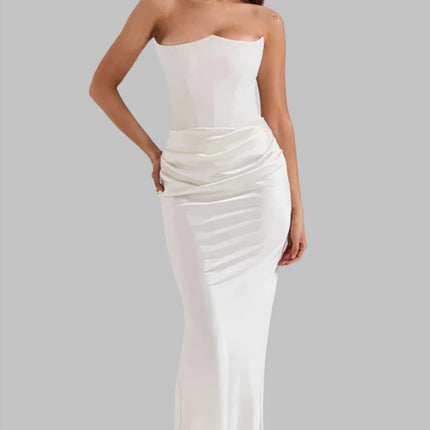 Aveline's Elegant Satin Maxi Dress