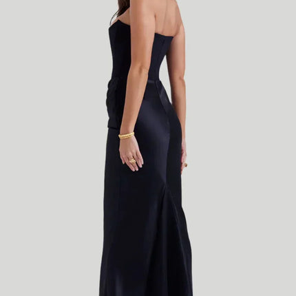 Aveline's Elegant Satin Maxi Dress