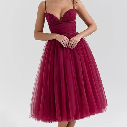 Aveline's Enchanted Allure Tulle Midi Dress