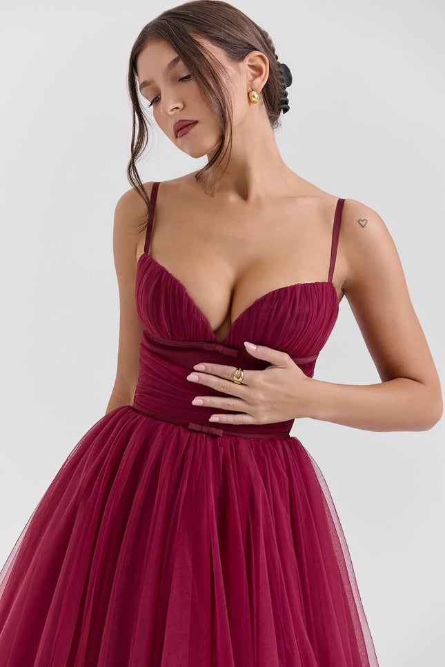 Aveline's Enchanted Allure Tulle Midi Dress