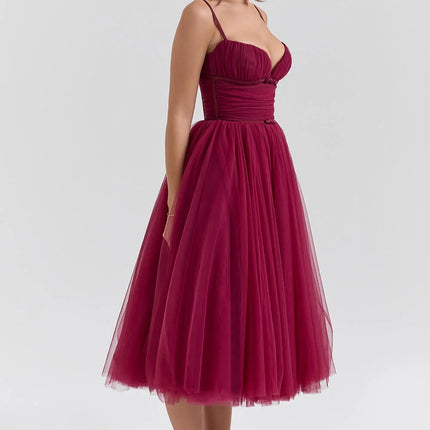 Aveline's Enchanted Allure Tulle Midi Dress