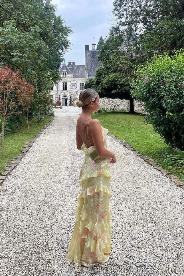 Aveline's Ethereal Flow Ruffle Maxi Dress