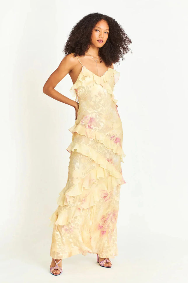 Aveline's Ethereal Flow Ruffle Maxi Dress