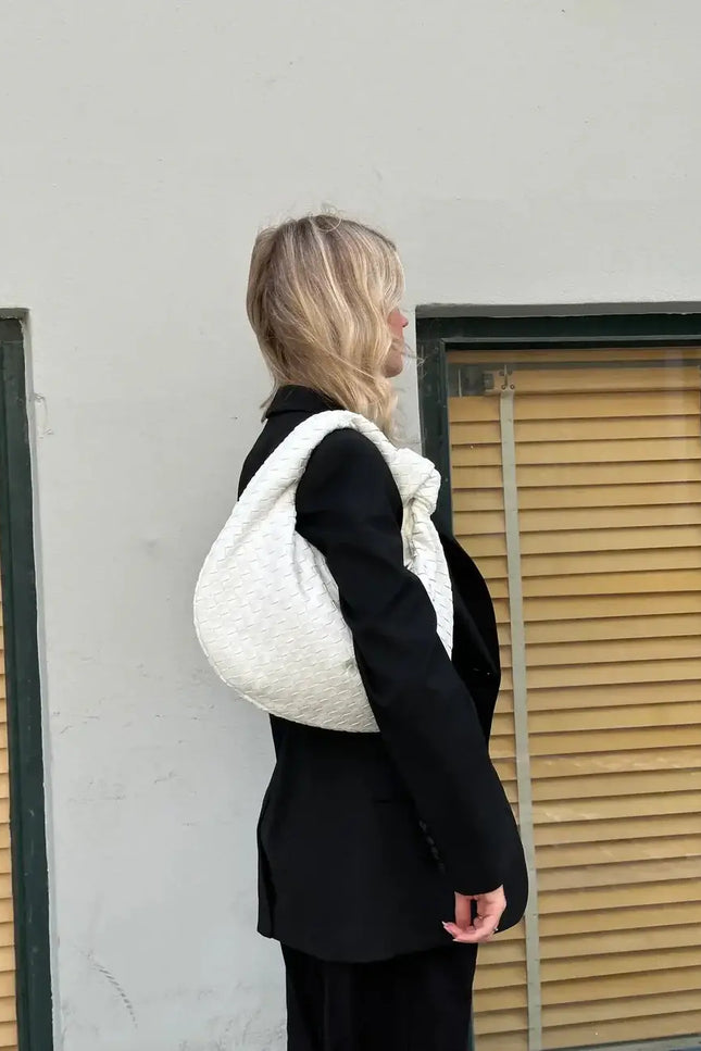 Aveline's Midnight Elegance Woven Handbag