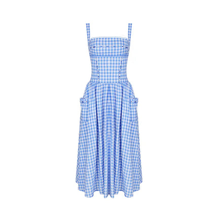 Aveline's Pastoral Elegance Corset Midi Dress