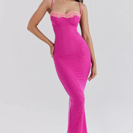 Aveline's Sun-Kissed Lace Maxi Dress