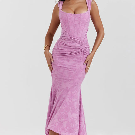 Aveline's Elegant Waist Maxi Dress