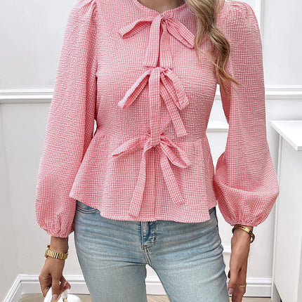 Aveline's Puff Sleeve Bow Detail Blouse