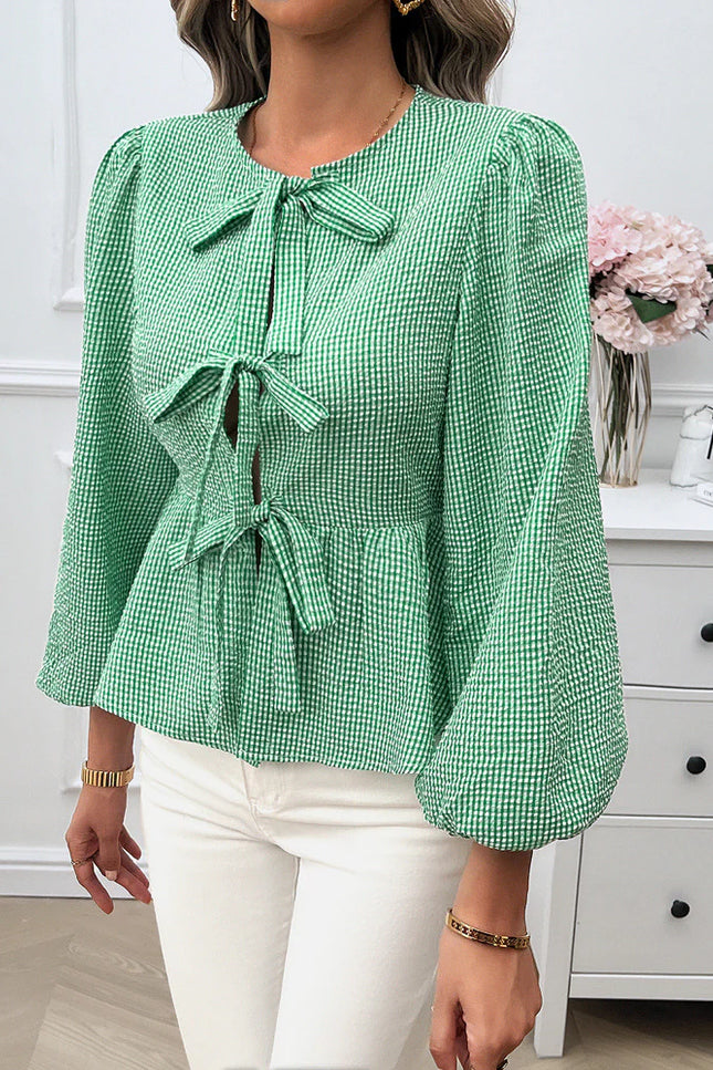 Aveline's Puff Sleeve Bow Detail Blouse