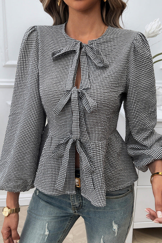 Aveline's Puff Sleeve Bow Detail Blouse