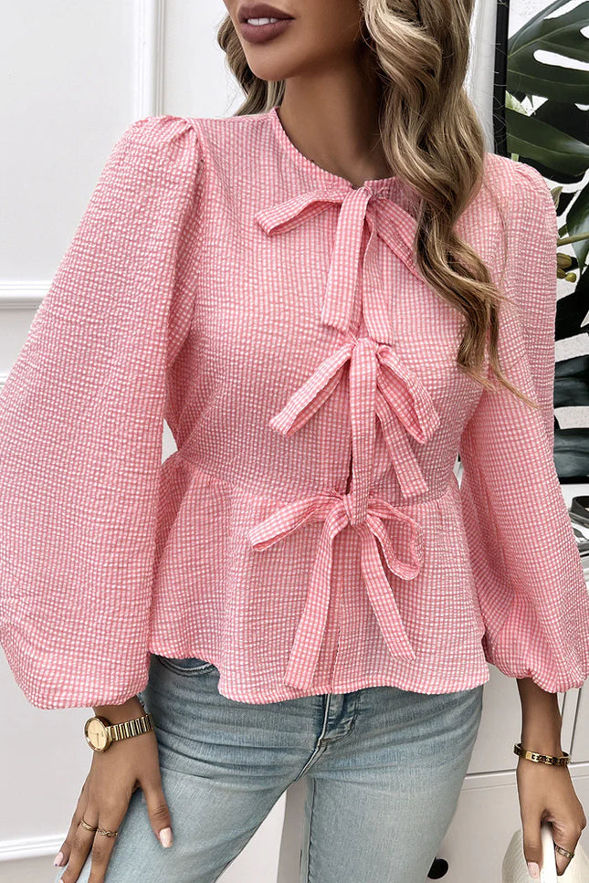 Aveline's Puff Sleeve Bow Detail Blouse